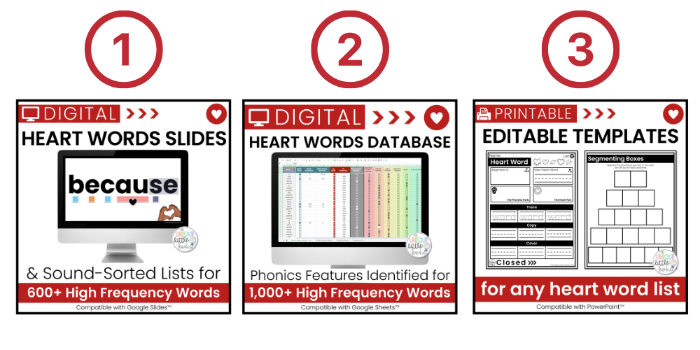 Heart Words TpT Resources from A Unique Little Teacher