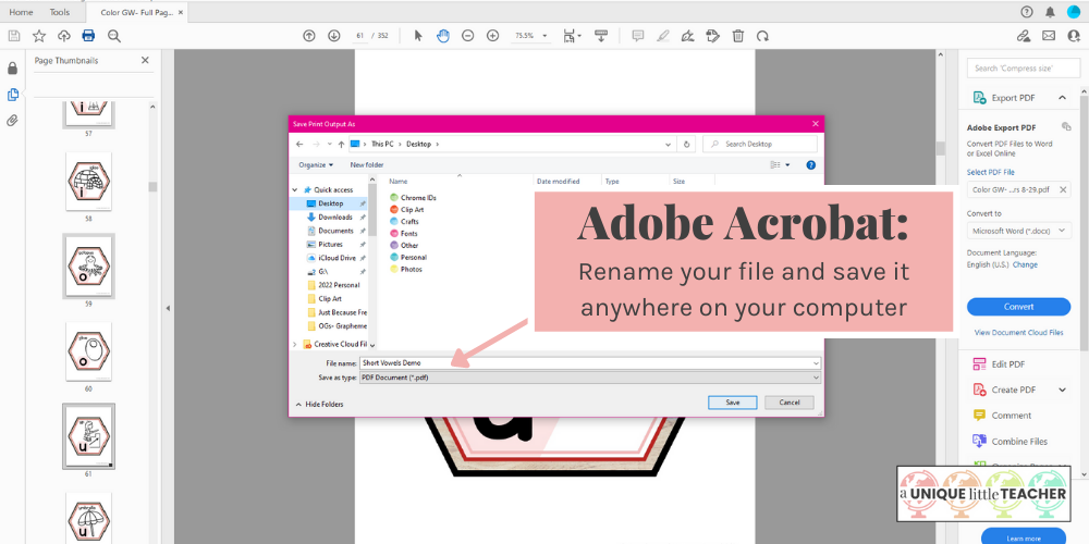 Save paper by printing only the pages you need to a new PDF in Adobe Acrobat™