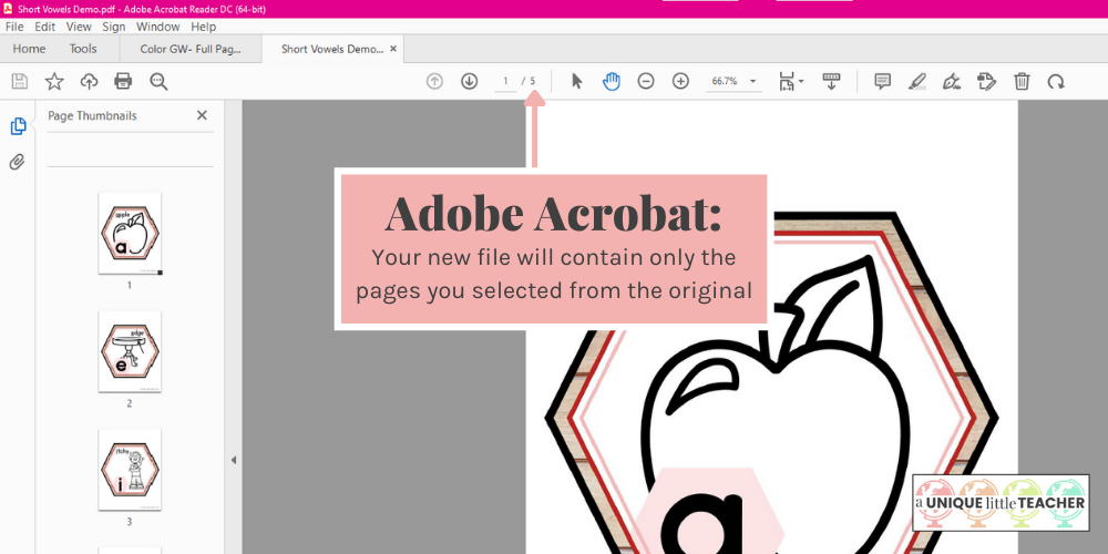 Save paper by printing only the pages you need to a new PDF in Adobe Acrobat™
