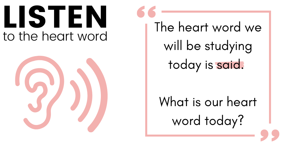 Listen to the Heart Word.