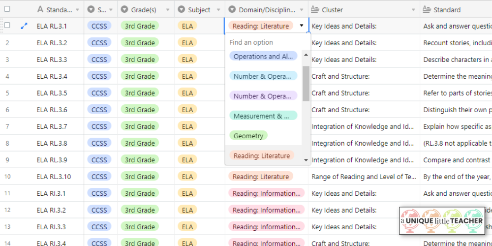 Adding color-coded drop-down menus to your digital teacher planner