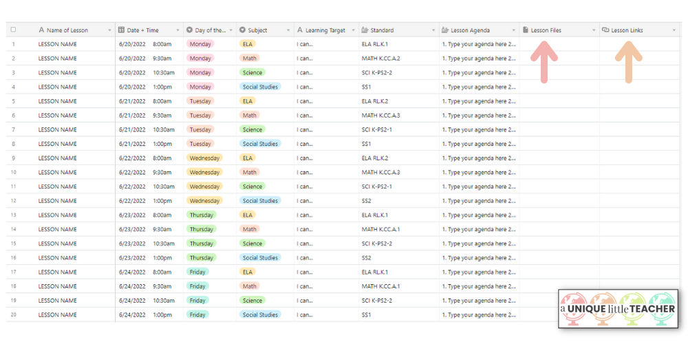 FREE digital teacher planner template for Airtable™